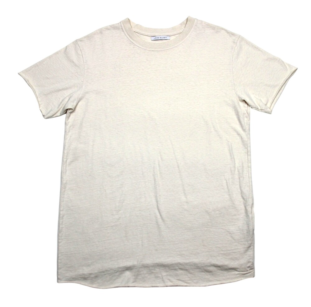 John Elliott University Tee Shirt Mens XS Beige Slub Cotton Short Sleeve Size 0